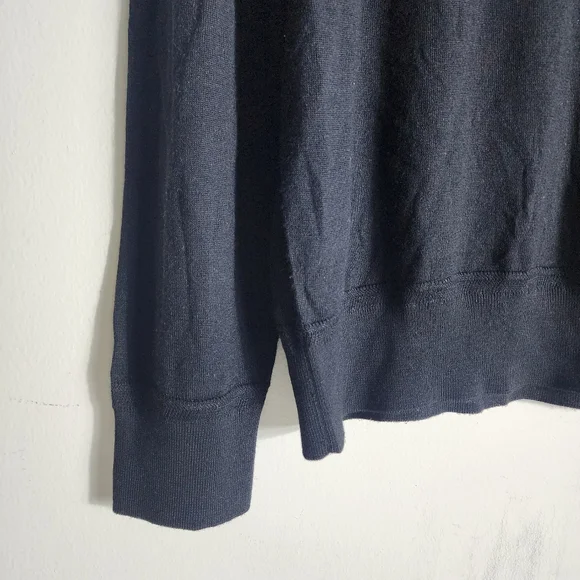 ermenegildo zegna Men’s Cashmere Silk Wool Sweater Black 1/4 Zip Long Sleeve XL
